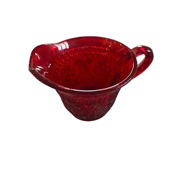 Tiara Indiana Glass Ruby Sandwich Creamer Bowl - Picture 3 of 8